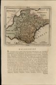 Devonshire Antique 1783 F Grose Copper Hand Coloured Plate County Map.