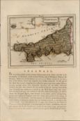 Cornwall Antique 1783 F Grose Copper Hand Coloured Plate County Map.
