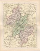 Oxford Woodstock Chipping Norton Charlbury Victorian Antique Map.