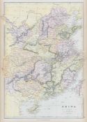 China Provinces Hong Kong Shanghai Canton Victorian 1882 Blackie Map.
