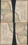 John Cary’s 1791 Large Rare Folding Map of the Crossroads of England & Wales.