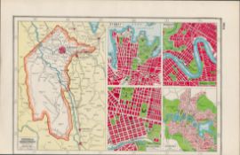 Australia Federal Territory Coloured Antique Map-363.