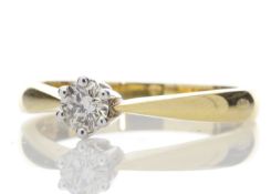 18ct Yellow Gold Single Stone Six Claw Set Diamond Ring 0.25 Carats