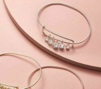 Brand New Avon Katie Crystal Bangle Silver Plated