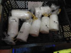 7 x Pillar Candles - White With Gold Stars and Glitter