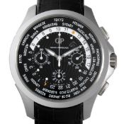 Girard-Perregaux / Traveller - World Timer WW.TC Chronograph - Leather / Gentlmen's Wrist Watch