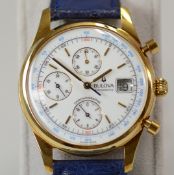 Bulova / 13366 Chronograph 18K - Gentlmen's Yellow Gold Wrist Watch