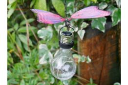 18x Mixed (Blue Or Pink) Solar Butterfly Bulbs