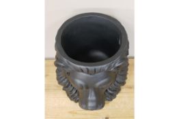 Matt Black Lion Planter