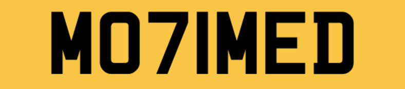 MO71MED Mohammed Profit Very Close No Plate Cherished Private Plate 786 Bargain