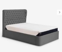 TEMPUR® Button Ottoman Storage Upholstered Bed Frame, King Size, Charcoal RRP £1499