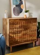John Lewis ANYDAY Groove Mango Wood 3 Drawer Chest, Natural RRP £379