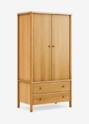 John Lewis Spindle Double Wardrobe Oak 2 drawers RRP £899