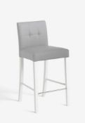 John Lewis & Partners Simone Faux Leather Bar Chair, Grey RRP £129