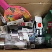 Box Including Water Bottles, Lights and Games (127)