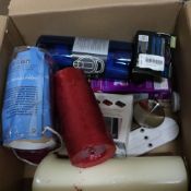 Box Including Candles and Water Bottles (142)