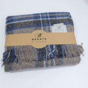 Bronte By Moon Blue Grey Check Throw