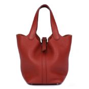 Hermès Brique Clemence Leather Picotin Lock 18