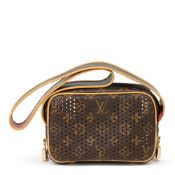 Louis Vuitton Brown Perforated Monogram Coated Canvas, Fuschia Mini Trocadero