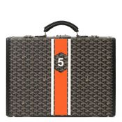 Goyard Black Chevron Coated Canvas Special Order Mallette Manoir Briefcase