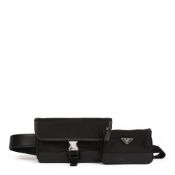 Prada Black Nylon & Saffiano Leather Pocket Belt Bag