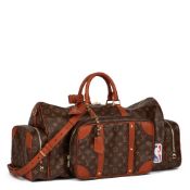 Louis Vuitton X Nba Brown Monogram Coated Canvas & Embossed Calfskin Leather Trio Pocket Keepall