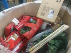 (13) 225KG Pallet Of Mixed Christmas Merchandise. Many Items Appear New. Lights, Wreaths, Ornamen...