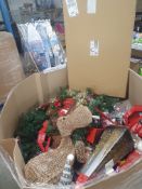 (11) 240KG Pallet Of Mixed Christmas Merchandise Many Items Appear New Novelties, Trees, Decorati...