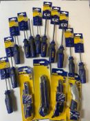 Mixed Tray of Irwin Screwdrivers and Stanley Knives (15 items) RRP £60 **No Vat**