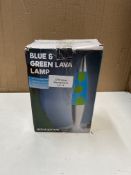 Global Gizmos Blue and Green Lava Lamp. RRP £29.99 - Grade U