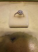 Pre Owned Hallmarked London 9CT White Gold Diamond Set Ring