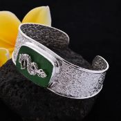 New!! Royal Bali Collection Green Jade Dragon Cuff Bangle & Ring
