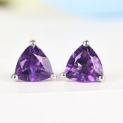 New!! Amethyst Stud Earrings