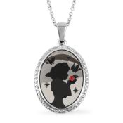 New!! Disney White Austrian Crystal Silhouette Pendant Necklace (Size 18)