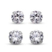 New!! Elanza Simulated Diamond Stud Earrings - Set Of 2