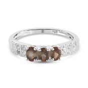 New!! Andalusite and Natural Cambodian Zircon Ring In Sterling Silver