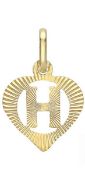 New!! 9K Yellow Gold Diamond Initial U Pendant
