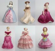 Collection of 6 Miniature Coalport Figurines