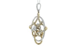 14ct Gold Round Cluster Diamond Pendant 2.50 Carats