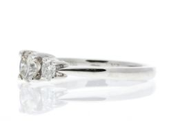 18ct White Gold Three Stone Claw Set Diamond Ring 0.73 Carats