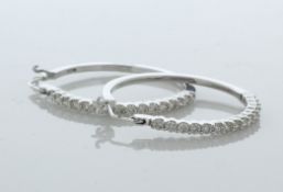 9ct White Gold Semi Eternity Diamond Earring 1.05 Carats