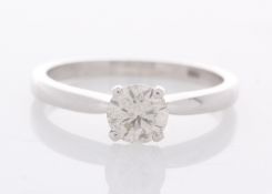 18ct White Gold Single Stone Prong Set Diamond Ring 0.57 Carats