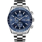 Men's Lator Calibre Chronograph Watch Stainless Steel Strap