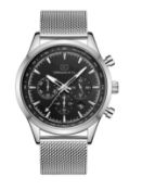 Men's Zihlmann & Co Chronograph Watch With Stainless Steel Mesh Strap