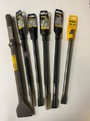 6 x Mixed Lot Packets of Dewalt SDS Chisels RRP £50 *No Vat*