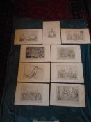 9 George Cruikshank Engravings - 