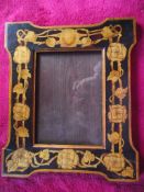 Antique Arts & Craft - Pen & Ink Decorated Picture Frame - 14 3/8