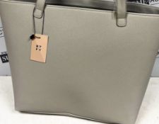 Brand New Ladies Grey Leather Saffiano Tote Bag
