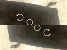 Brand New Avyring Silver Piercing Rings - Set of 3