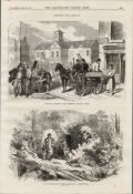 Mullingar Market & Kilkenny Ireland 1870 Antique Wood Engraved Print.